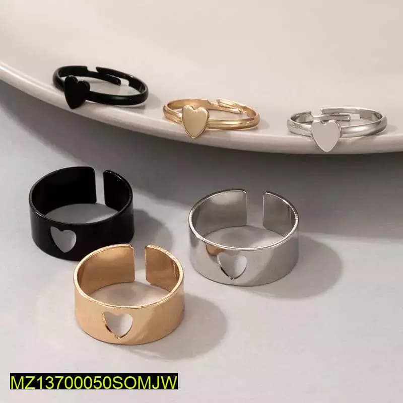 6 PCs Trendy Couple Heart Ring Set